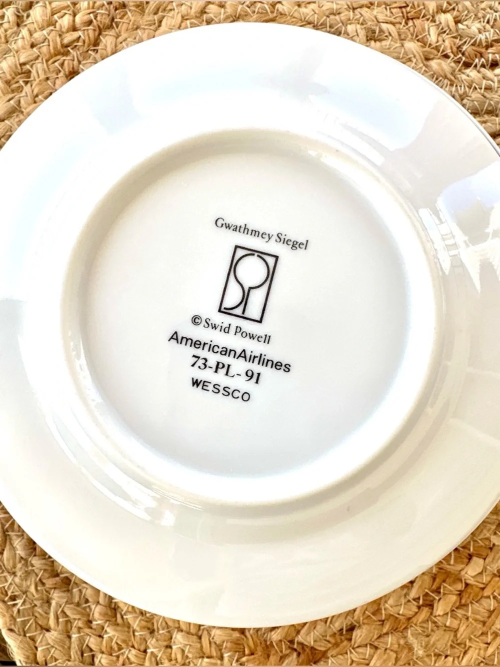 Vintage American Airlines First Class Swid Powell China Plates Set 15